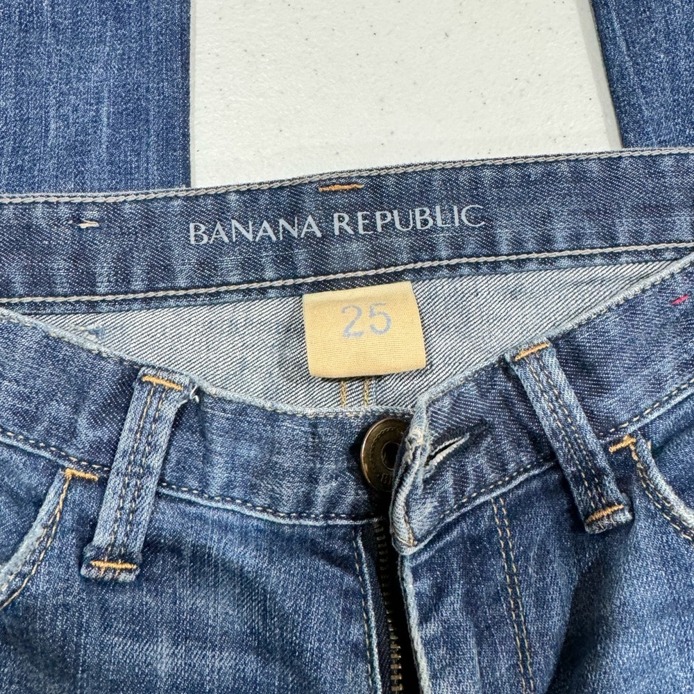 Banana Republic Low Rise Faded Skinny Blue Jeans Size 25 - Picture 3 of 5